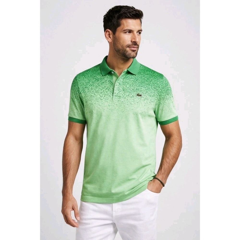 NWT LACOSTE DEADSTOCK Polo Shirt Speckled Gradient Ombré Classic Fit Mens XL